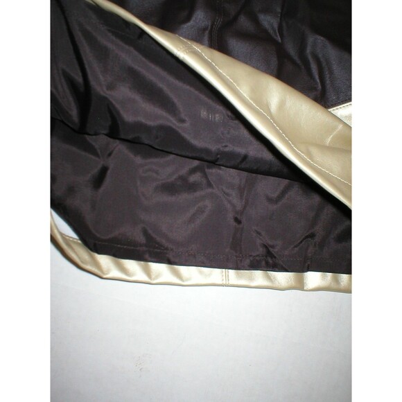 New NWT $300 Womens Dark Brown Gold Leather Skirt W Worth NY 4 York Office Work - Picture 4 of 4